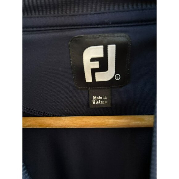 FootJoy Men's Navy Blue 1/4 Zip Pullover Jacket Large Vesper Country Club Golf - Picture 3 of 5